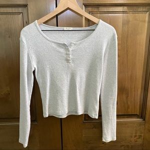 John Galt Long Sleeve Top - Light Grey